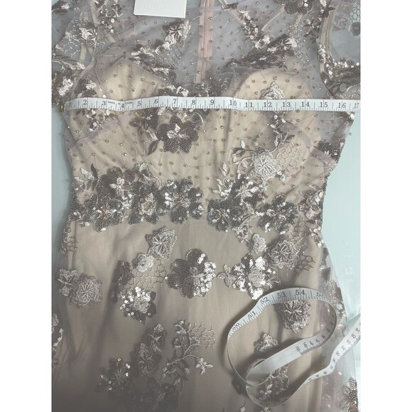 NWT Mac Duggal Mocha Long Sleeve Midi Dress Sz 6 Retail $338 - Picture 14 of 16